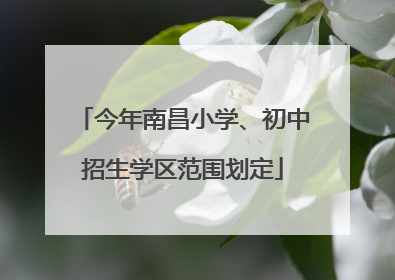 今年南昌小学、初中招生学区范围划定