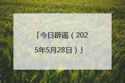 今日辟谣（2025年5月28日）