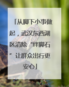 从脚下小事做起，武汉东西湖区清除“绊脚石”让群众出行更安心