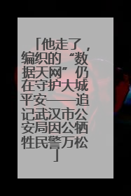 他走了，编织的“数据天网”仍在守护大城平安——追记武汉市公安局因公牺牲民警万松