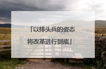 以排头兵的姿态将改革进行到底