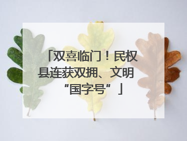 双喜临门！民权县连获双拥、文明“国字号”