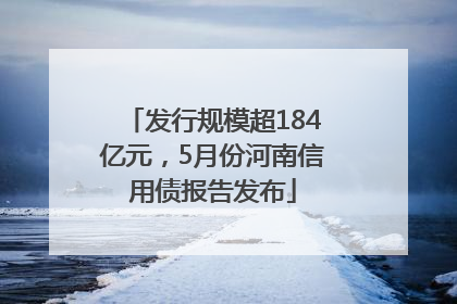 发行规模超184亿元，5月份河南信用债报告发布