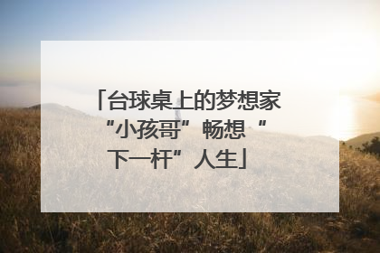 台球桌上的梦想家 “小孩哥”畅想“下一杆”人生