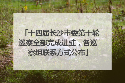 十四届长沙市委第十轮巡察全部完成进驻，各巡察组联系方式公布