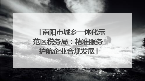 南阳市城乡一体化示范区税务局：精准服务护航企业合规发展