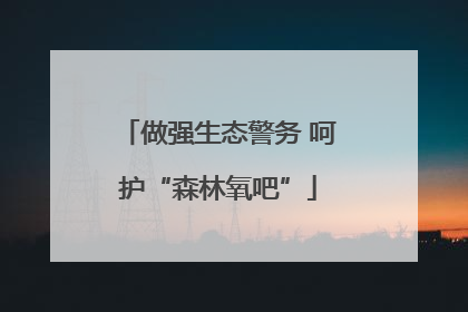 做强生态警务 呵护“森林氧吧”