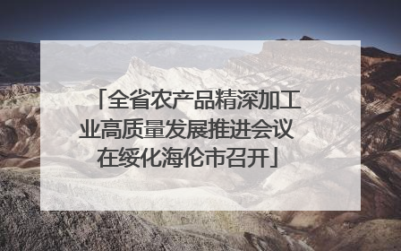 全省农产品精深加工业高质量发展推进会议在绥化海伦市召开