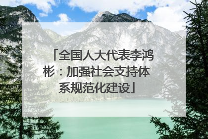 全国人大代表李鸿彬：加强社会支持体系规范化建设