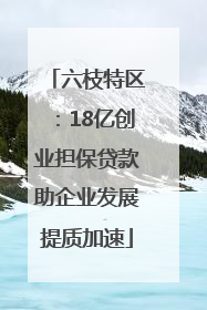六枝特区：18亿创业担保贷款助企业发展提质加速