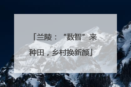 兰陵：“数智”来种田，乡村换新颜