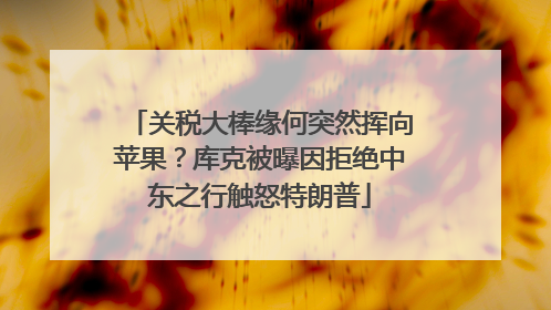 关税大棒缘何突然挥向苹果？库克被曝因拒绝中东之行触怒特朗普