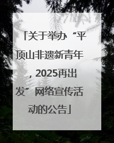 关于举办“平顶山非遗新青年，2025再出发”网络宣传活动的公告