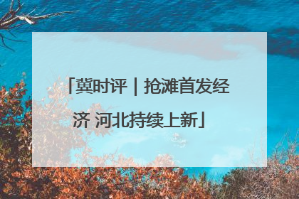 冀时评｜抢滩首发经济 河北持续上新