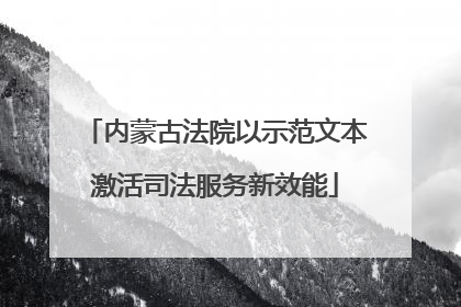 内蒙古法院以示范文本激活司法服务新效能