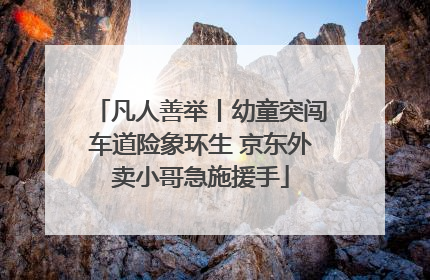 凡人善举丨幼童突闯车道险象环生 京东外卖小哥急施援手