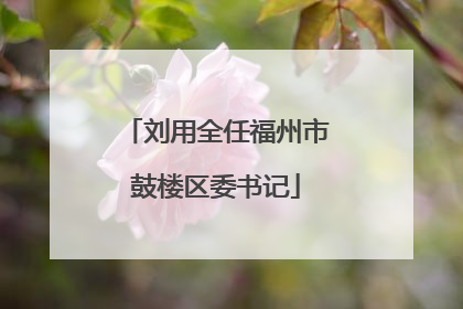刘用全任福州市鼓楼区委书记