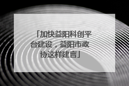 加快益阳科创平台建设，益阳市政协这样建言