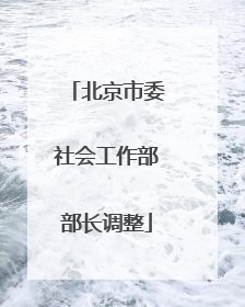 北京市委社会工作部部长调整
