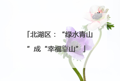 北湖区：“绿水青山”成“幸福靠山”
