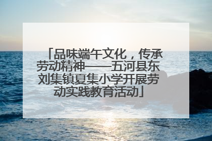 品味端午文化，传承劳动精神——五河县东刘集镇夏集小学开展劳动实践教育活动