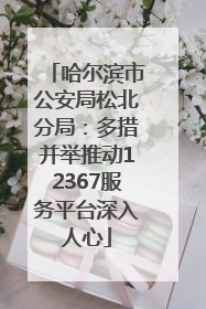 哈尔滨市公安局松北分局：多措并举推动12367服务平台深入人心
