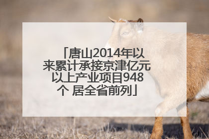 唐山2014年以来累计承接京津亿元以上产业项目948个 居全省前列
