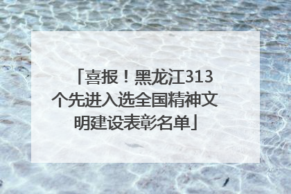喜报！黑龙江313个先进入选全国精神文明建设表彰名单