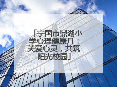 宁国市鼎湖小学心理健康月：关爱心灵，共筑阳光校园
