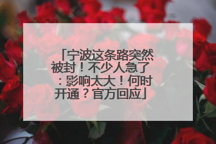 宁波这条路突然被封！不少人急了：影响太大！何时开通？官方回应