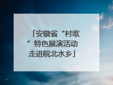 安徽省“村歌”特色展演活动走进皖北水乡