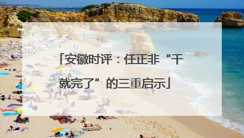 安徽时评：任正非“干就完了”的三重启示