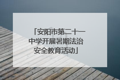 安阳市第二十一中学开展暑期法治安全教育活动
