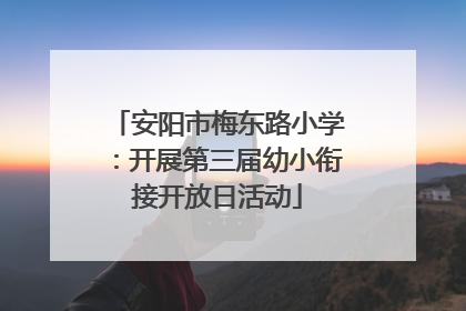 安阳市梅东路小学：开展第三届幼小衔接开放日活动
