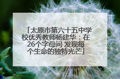 太原市第六十五中学校优秀教师杨建华：在26个字母间 发现每个生命的独特光芒