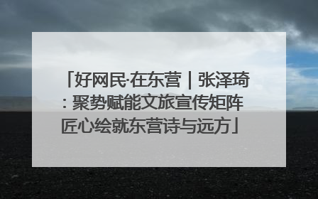 好网民·在东营｜张泽琦：聚势赋能文旅宣传矩阵 匠心绘就东营诗与远方