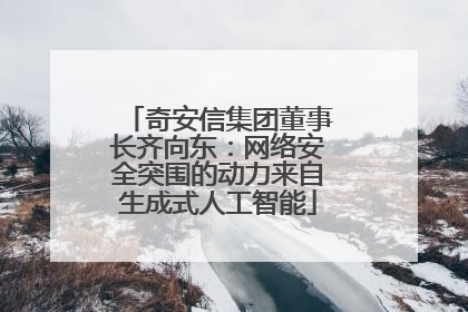 奇安信集团董事长齐向东：网络安全突围的动力来自生成式人工智能