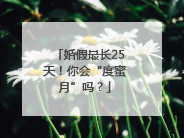 婚假最长25天！你会“度蜜月”吗？