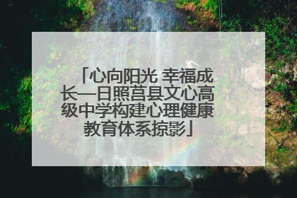 心向阳光 幸福成长—日照莒县文心高级中学构建心理健康教育体系掠影