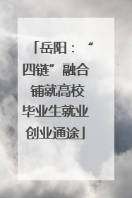 岳阳：“四链”融合 铺就高校毕业生就业创业通途