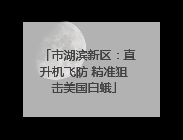市湖滨新区：直升机飞防 精准狙击美国白蛾