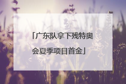 广东队拿下残特奥会夏季项目首金