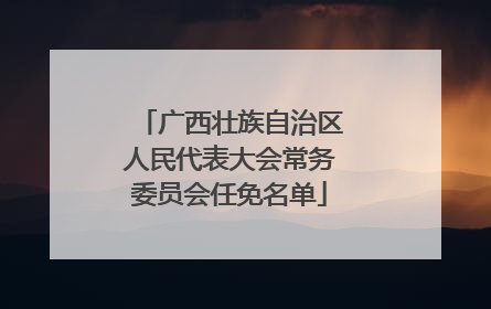 广西壮族自治区人民代表大会常务委员会任免名单