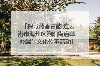 探寻药香古韵 连云港市海州区朐阳街道举办端午文化传承活动