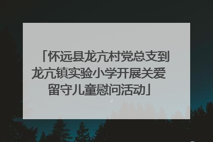 怀远县龙亢村党总支到龙亢镇实验小学开展关爱留守儿童慰问活动
