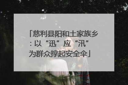 慈利县阳和土家族乡：以“迅”应“汛” 为群众撑起安全伞