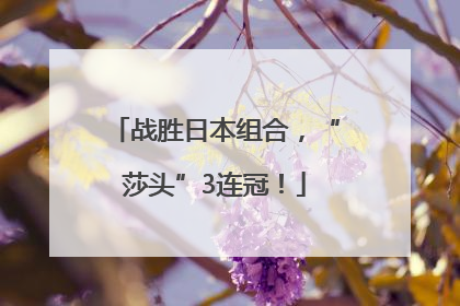 战胜日本组合，“莎头”3连冠！