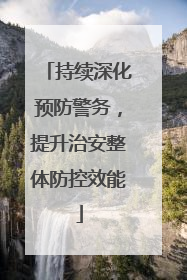 持续深化预防警务，提升治安整体防控效能
