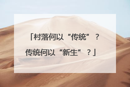 村落何以“传统”？传统何以“新生”？