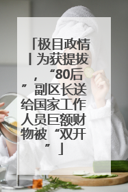 极目政情丨为获提拔，“80后”副区长送给国家工作人员巨额财物被“双开”